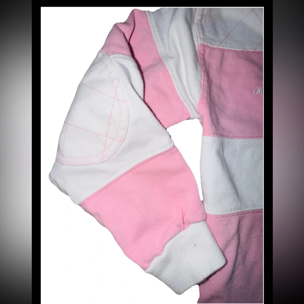 Lansdowne Heritage Collection‎ Kids Rugby Jersey Pink White Stripe SZ 3/4 Cotton